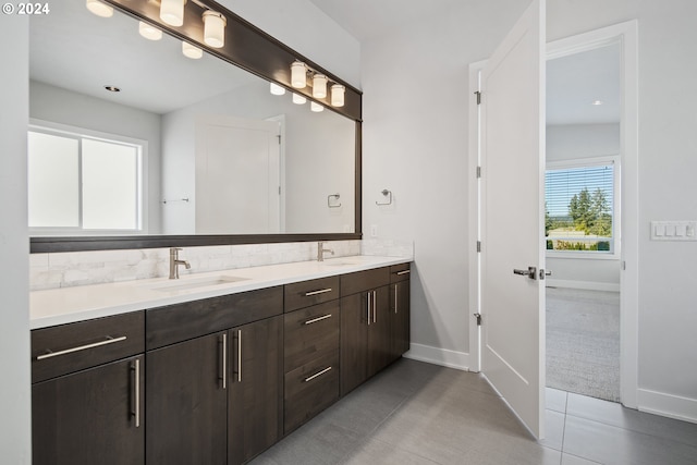 bathroom featuring vanity and tile patterned floors