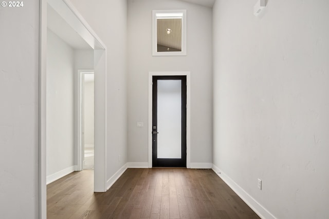 entrance foyer with dark hardwood / wood-style flooring