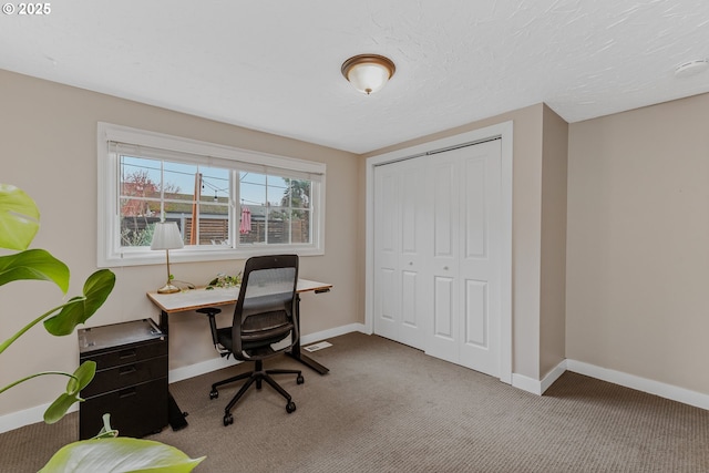 office featuring light carpet