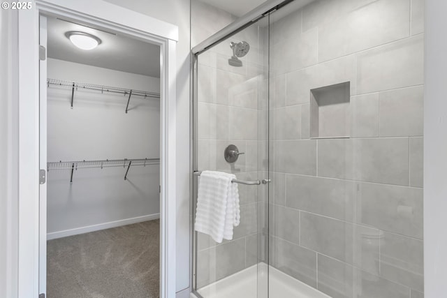 bathroom featuring walk in shower