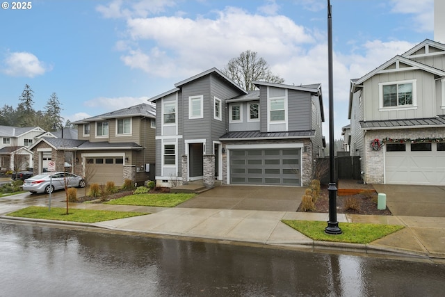 view of front of home with a garage