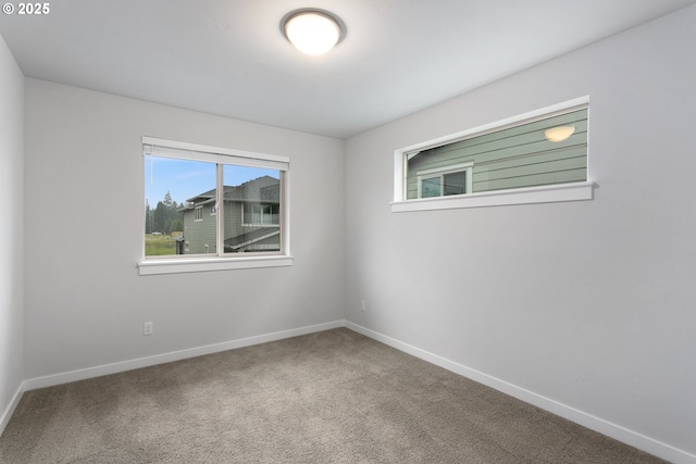 view of carpeted spare room