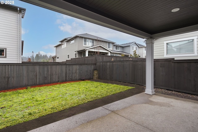 view of yard with a patio area