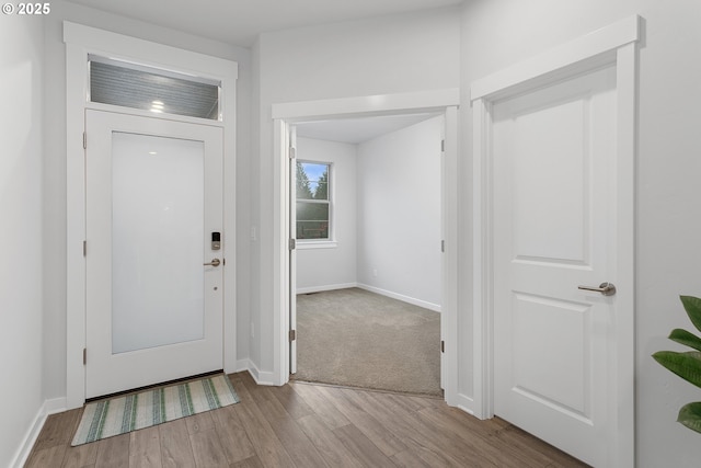 foyer entrance featuring light hardwood / wood-style floors