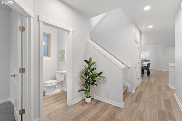 hall featuring light hardwood / wood-style floors