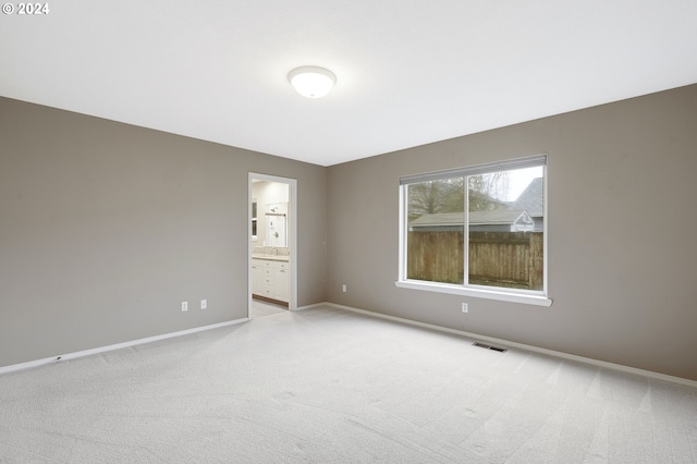 spare room with light colored carpet