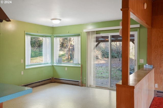 doorway with baseboard heating