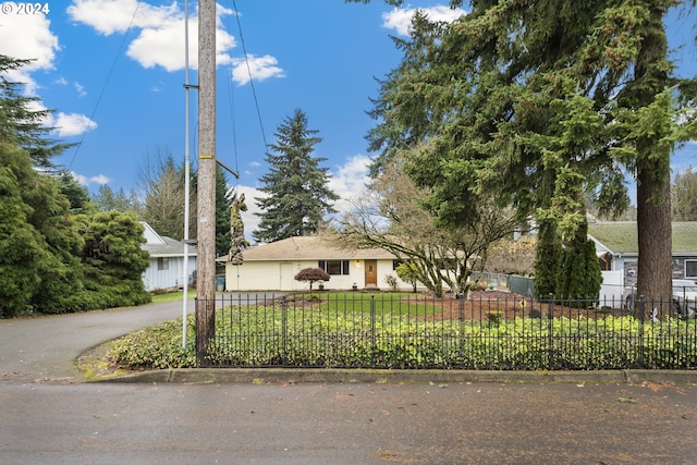 view of front facade with a front lawn