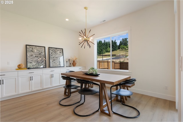 15044 SW 164th Ave Unit L17, Tigard, OR 97224 - dining area with light wood-style floors, a chandelier, and recessed lighting