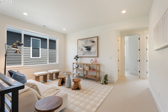 15044 SW 164th Ave Unit L17, Tigard, OR 97224 - living area featuring light carpet and recessed lighting