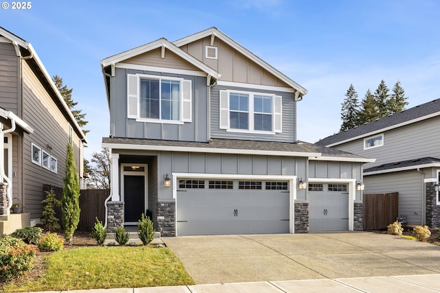 craftsman-style home featuring a garage