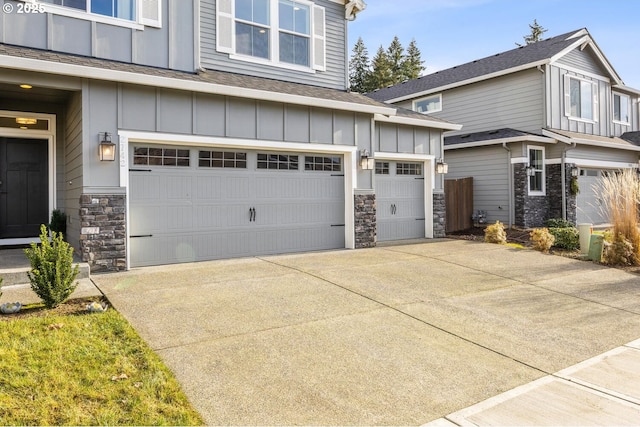 view of side of home with a garage