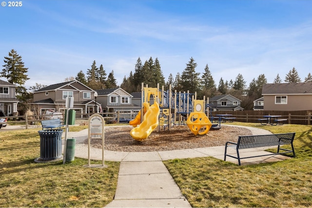 view of playground with a yard