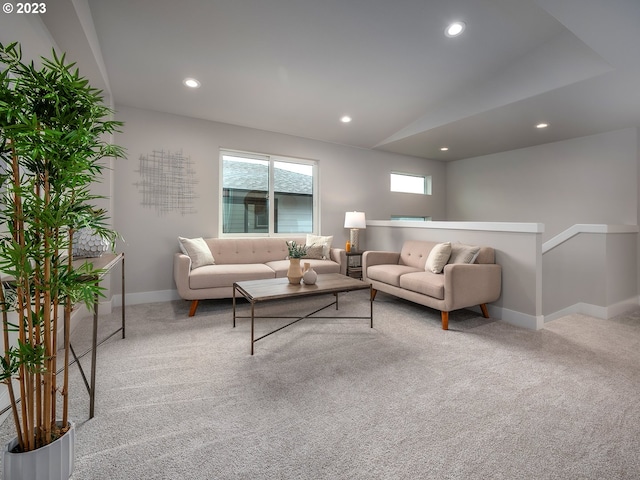 living room featuring carpet flooring