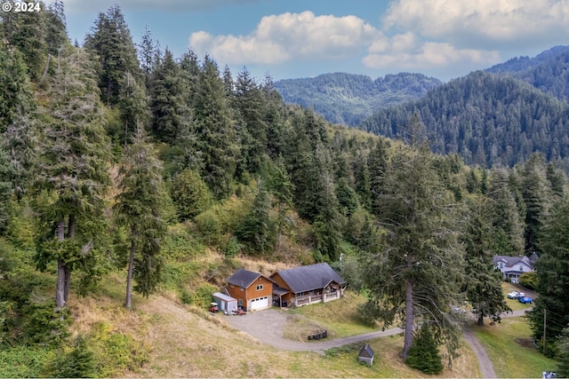 bird's eye view featuring a mountain view