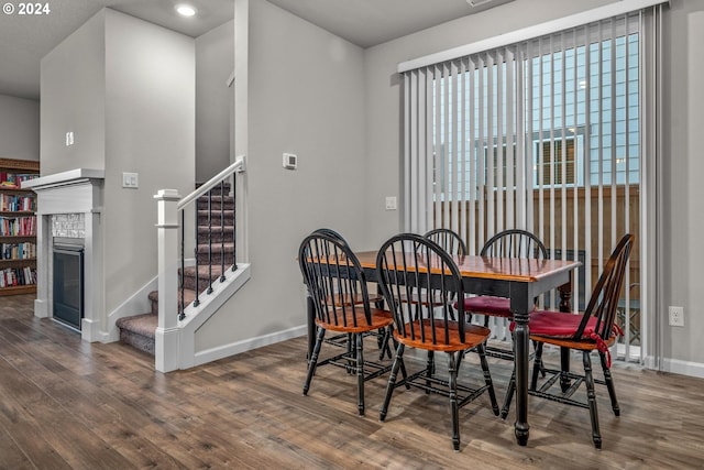 dining room featuring dark wood-type flooring