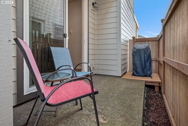 view of patio / terrace with a grill