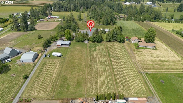 drone / aerial view featuring a rural view