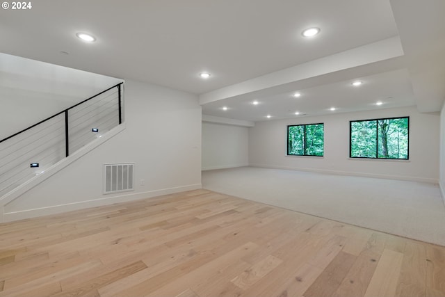 interior space with light hardwood / wood-style flooring