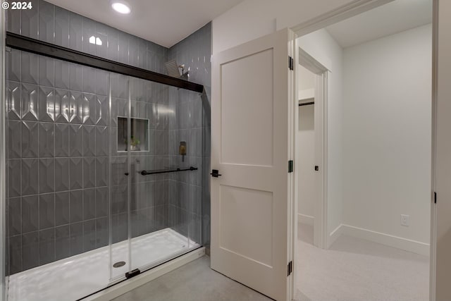 bathroom featuring walk in shower