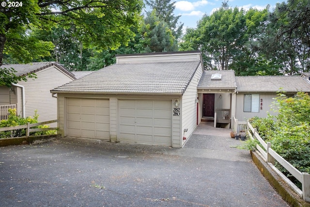 view of front of house featuring a garage