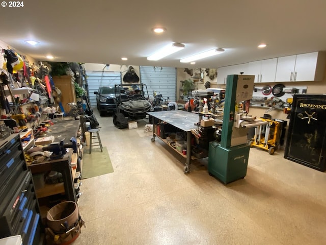interior space with a workshop area