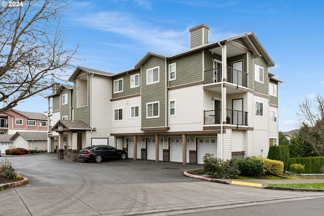 view of building exterior with a garage