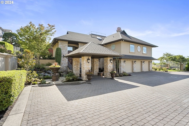 view of front of home featuring a garage