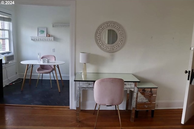 office space featuring hardwood / wood-style flooring