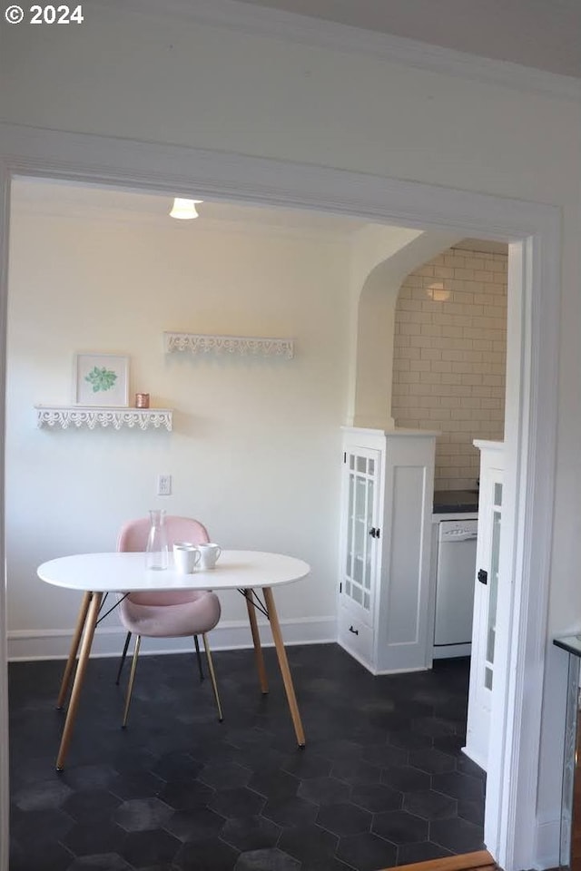 view of tiled dining area