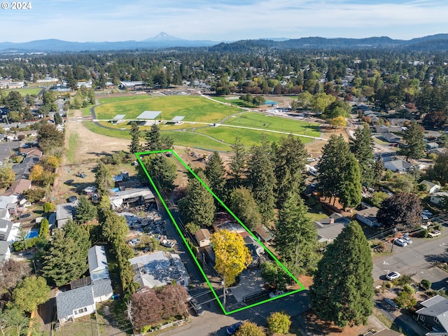 aerial view featuring a mountain view