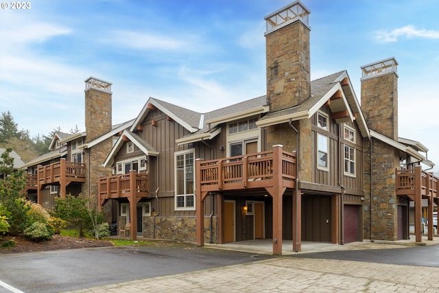 view of property with a garage