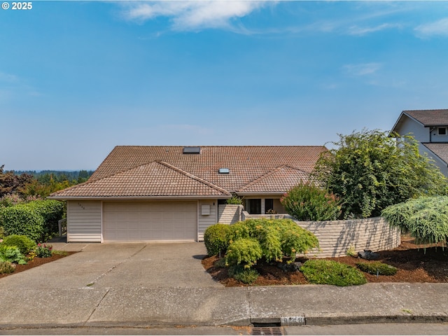 view of front of home with a garage