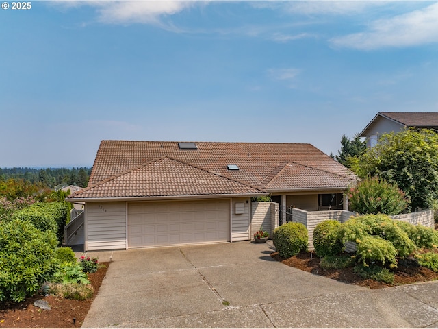 view of front of house with a garage