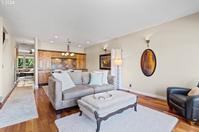 living room featuring hardwood / wood-style flooring