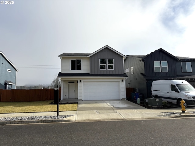 view of front property with a garage