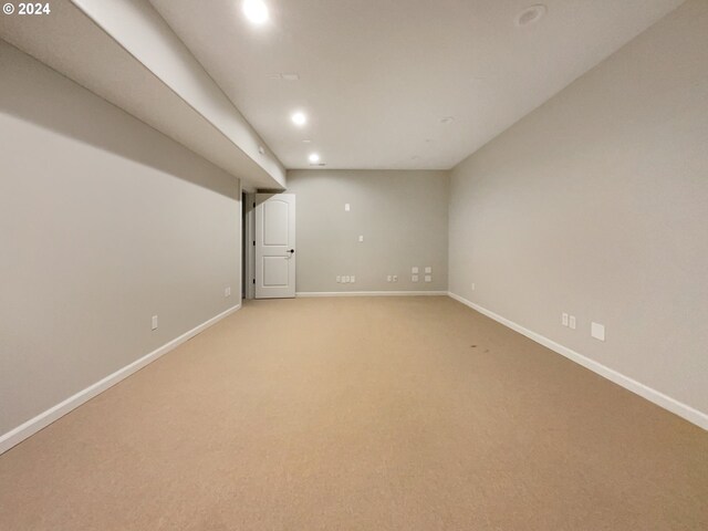 interior space with light colored carpet