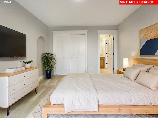 11574 SE Ross Rd, Happy Valley, OR 97086 - bedroom with baseboards, a closet, and ensuite bathroom