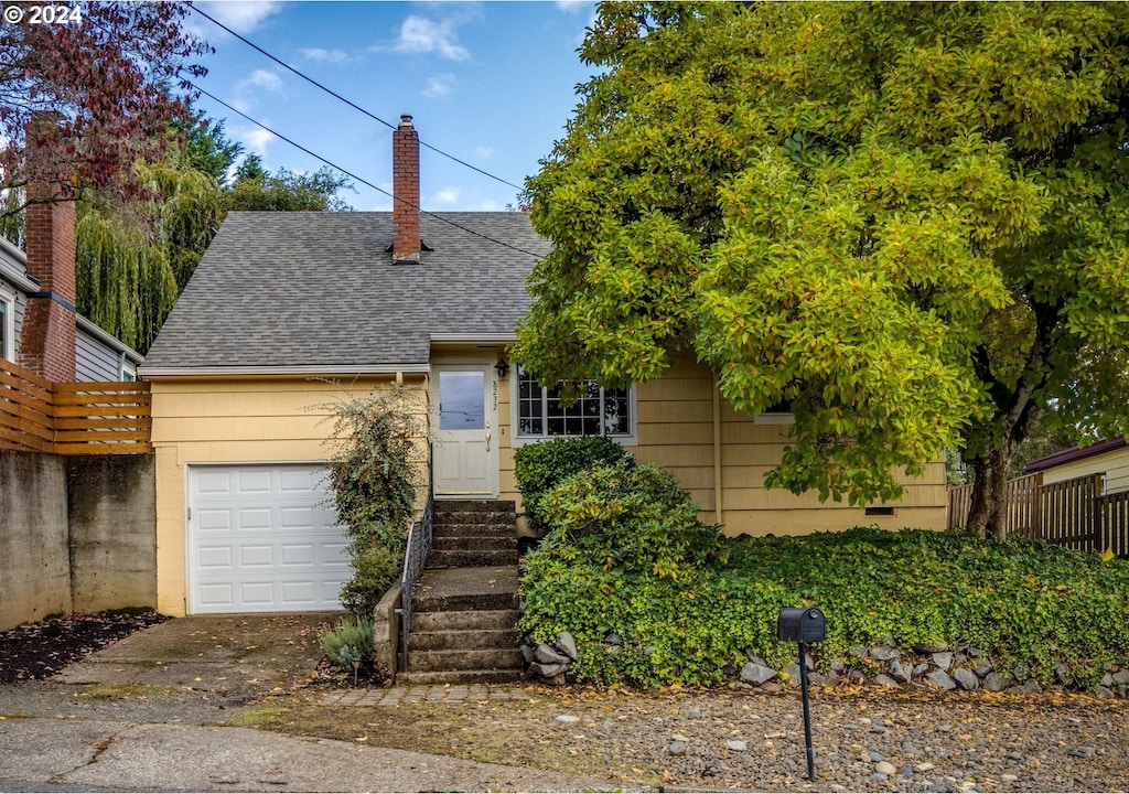 view of front of house with a garage