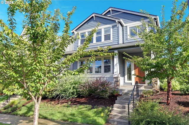 craftsman inspired home with a porch