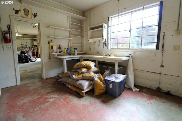 kitchen with concrete flooring