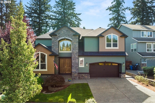 view of front facade with a garage