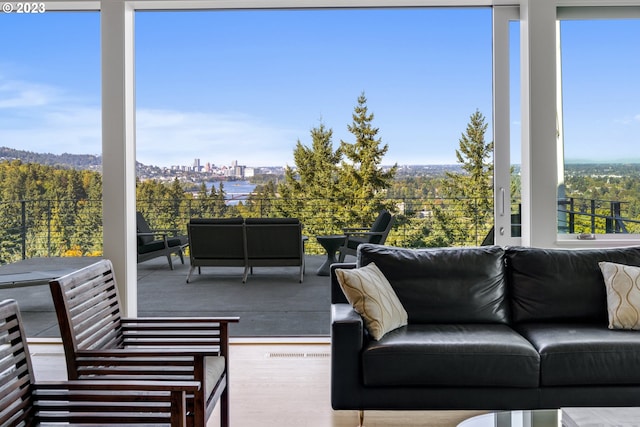 view of patio / terrace featuring a balcony and outdoor lounge area