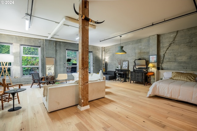 bedroom featuring light wood-type flooring