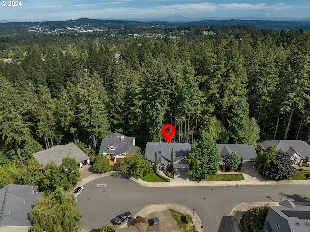 aerial view with a residential view and a forest view
