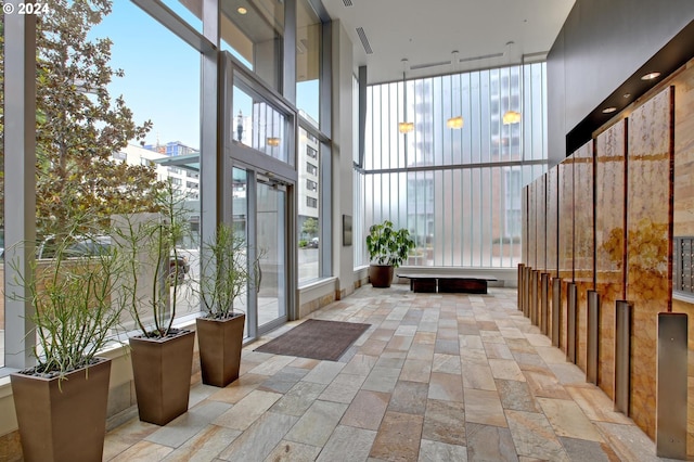 view of unfurnished sunroom