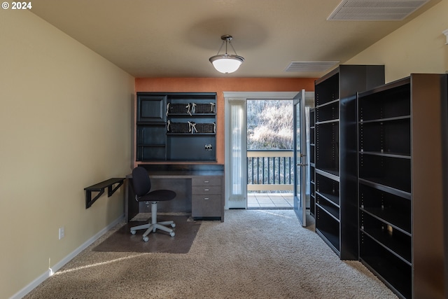 view of carpeted office