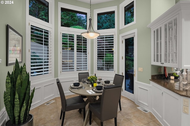 view of tiled dining area