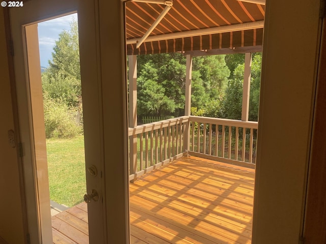 entryway with wood-type flooring