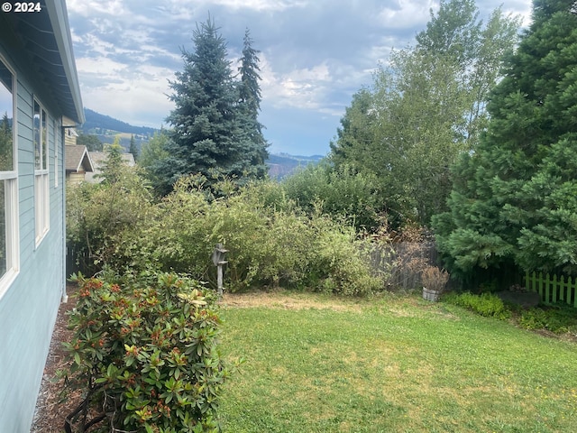 view of yard with fence